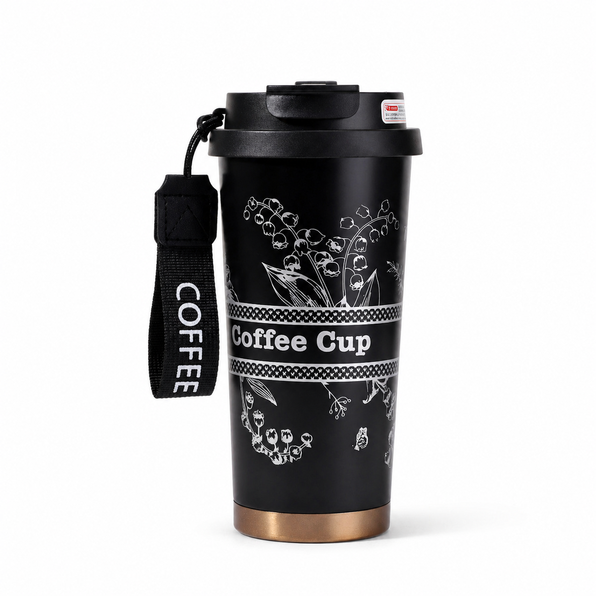 Lily of the Valley Triple-Lid Coffee Tumbler 18oz