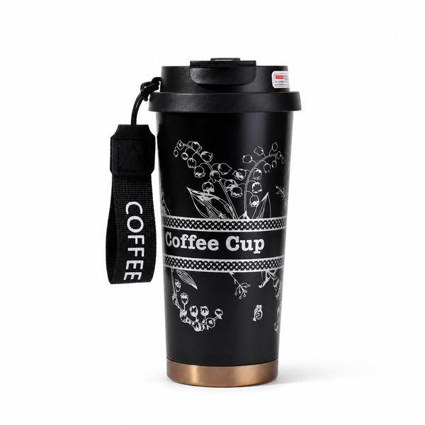 Lily of the Valley Triple-Lid Coffee Tumbler 18oz