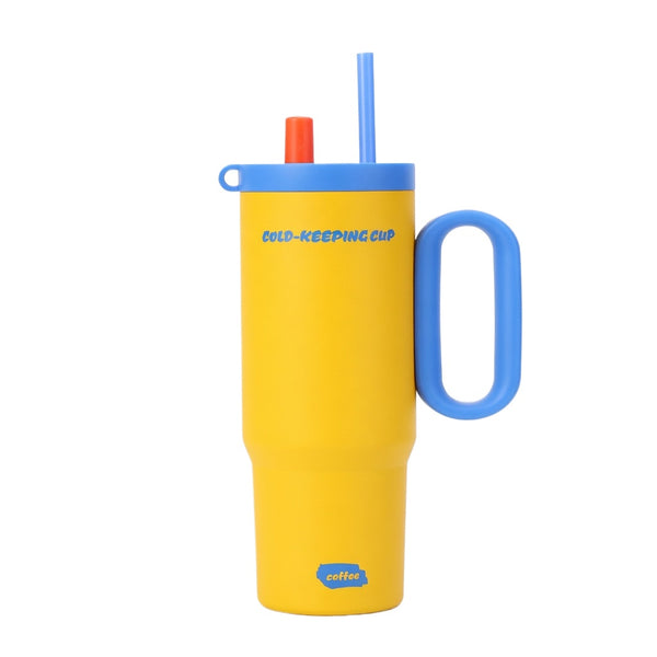 Matte Handled Tumbler with Dual-Drinking Lid 26oz
