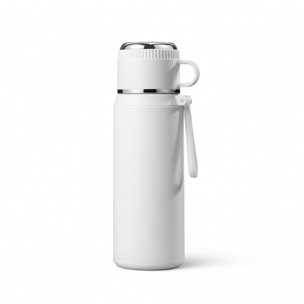 Matte Dual-Drink Water Bottle with Cup Lid