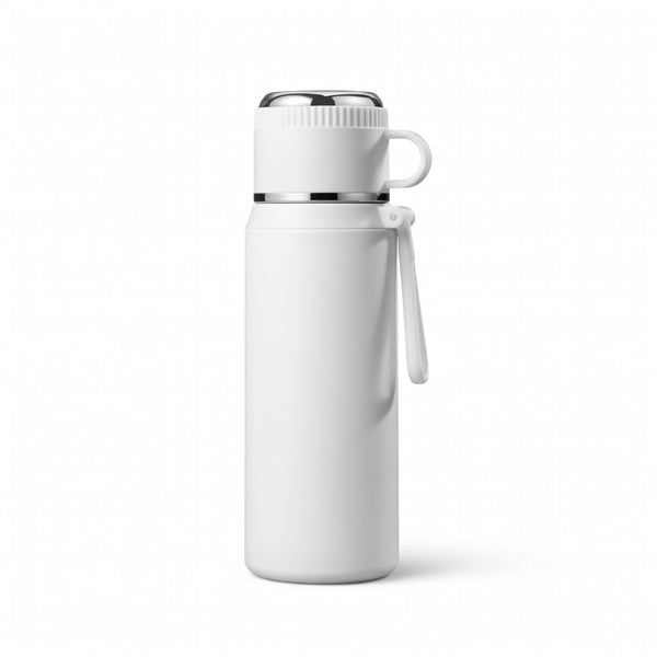 Matte Dual-Drink Water Bottle with Cup Lid