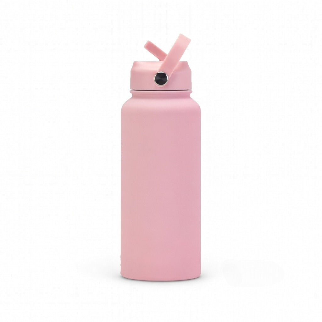 Matte Straw Lid Insulated Bottle