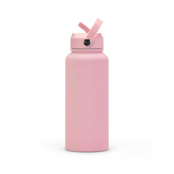 Matte Straw Lid Insulated Bottle