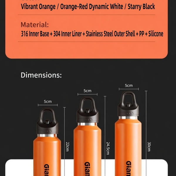 One-Click Wide Mouth Carry Handle Water Bottle