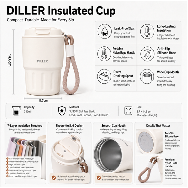 Insulated Carry Strap Coffee Tumbler 12oz