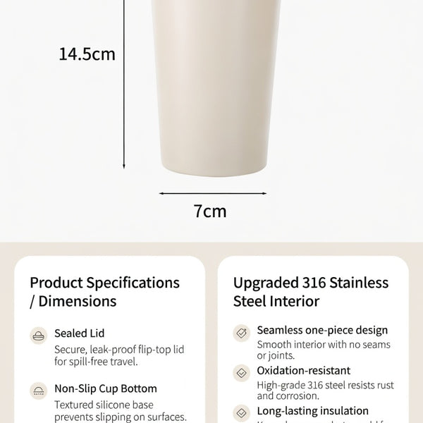 Sealed Flip-Top Coffee Tumbler 13oz