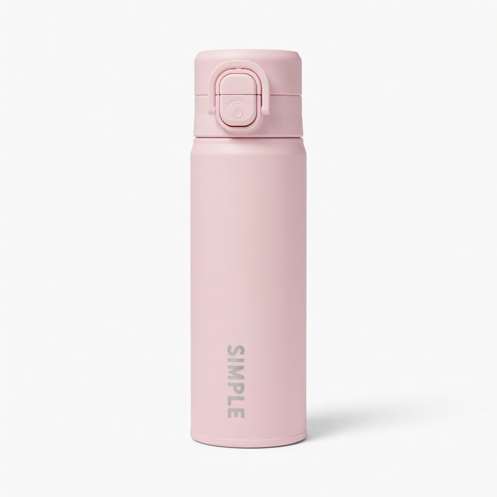 Matte Dual-Drinking Straw Lid Water Bottle 17oz