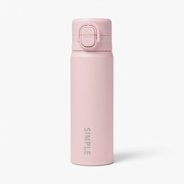 Matte Dual-Drinking Straw Lid Water Bottle 17oz