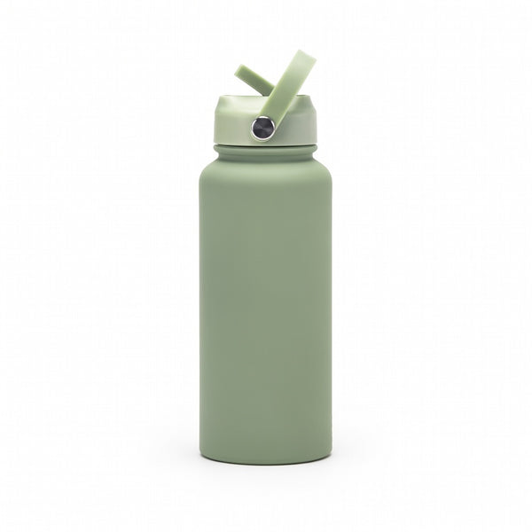 Matte Straw Lid Insulated Bottle