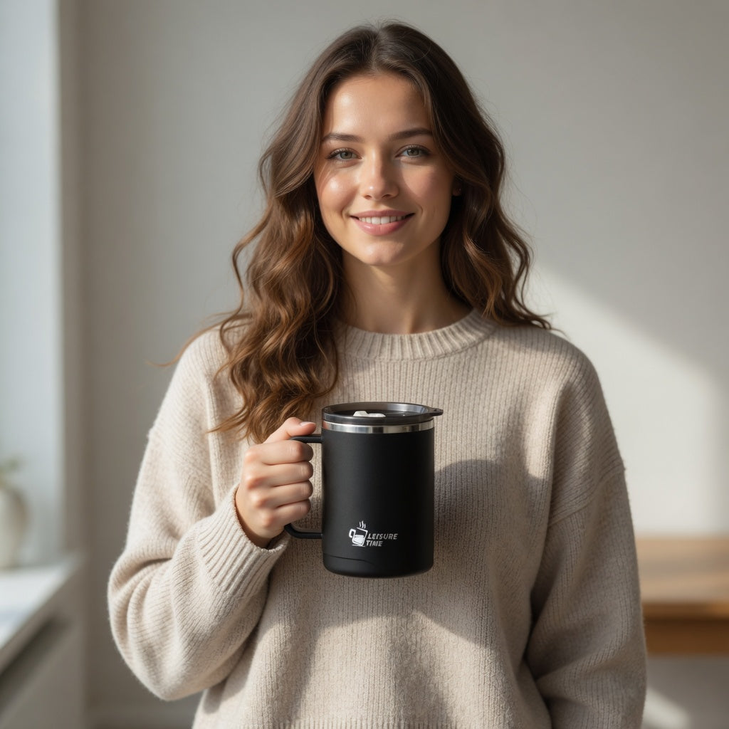316 Stainless Steel Handled Coffee Mug 14oz
