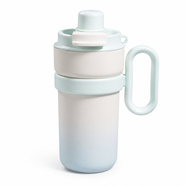 Dual-Drink Insulated Coffee Tumbler with Handle