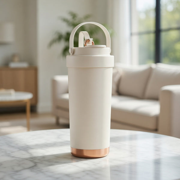 Ceramic Lined Handled Travel Tumbler 26oz