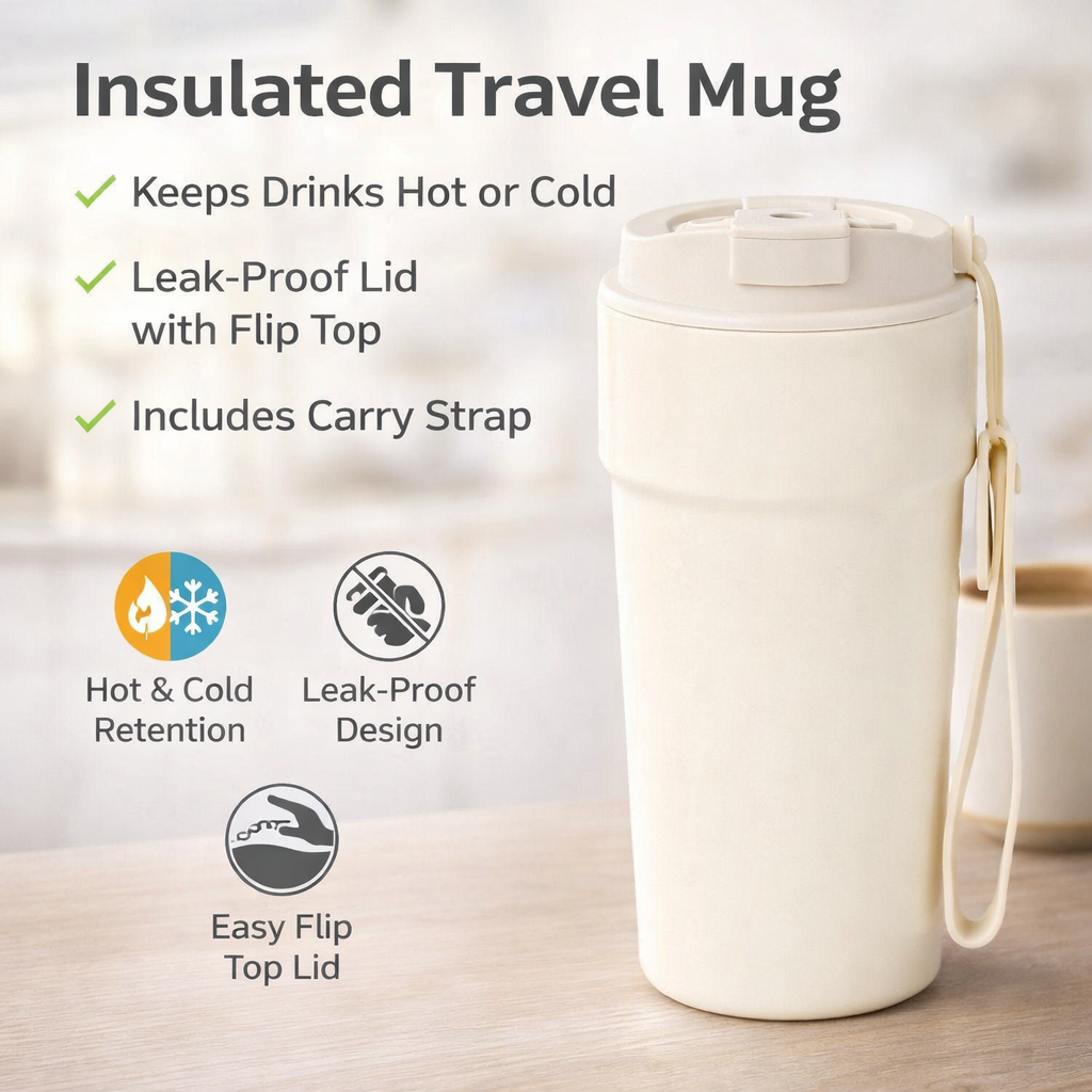 Ceramic Lined Dual-Drink Travel Tumbler 18oz