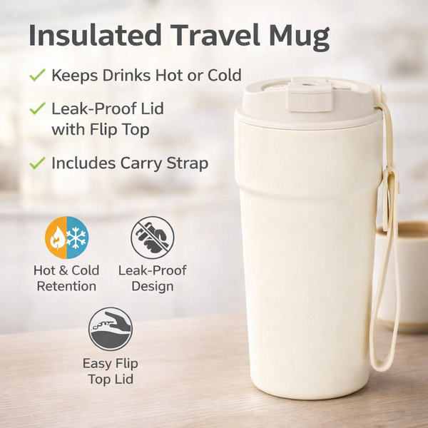 Ceramic Lined Dual-Drink Travel Tumbler 18oz