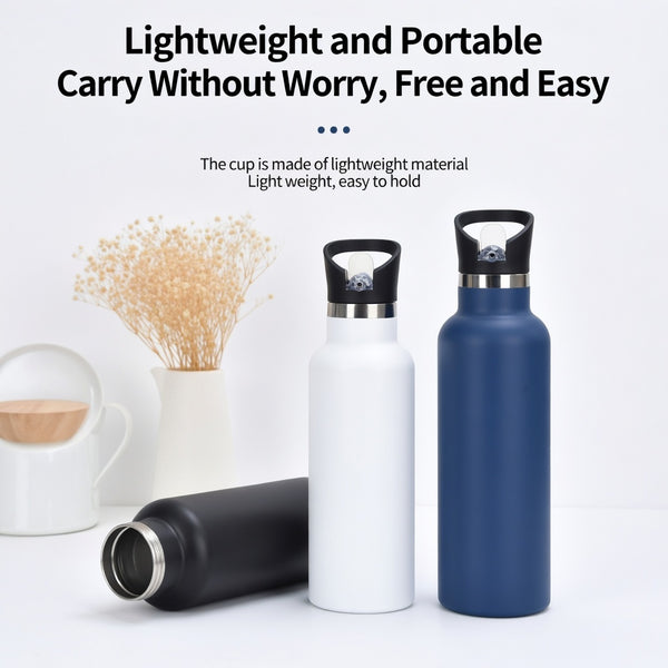 Wide Mouth Insulated Water Bottle with Carry Handle