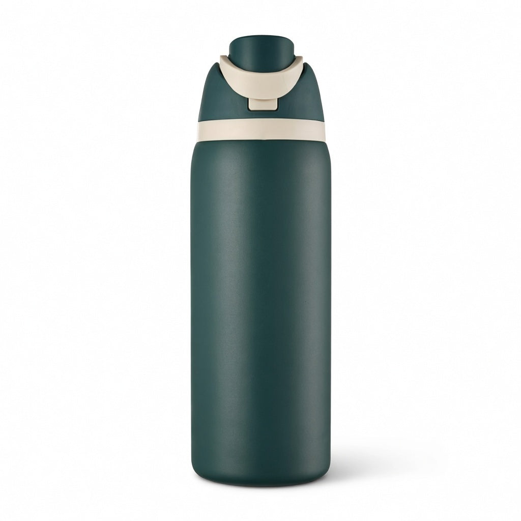 Push-Button Pop Lid Insulated Water Bottle