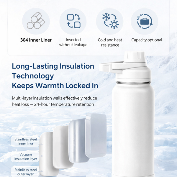 Carry Handle Insulated Spout Water Bottle