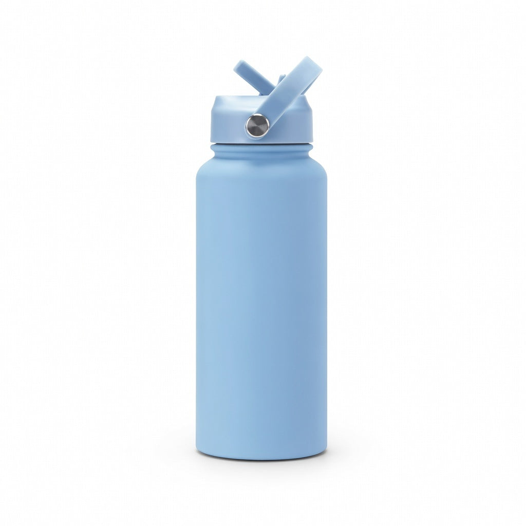 Matte Straw Lid Insulated Bottle