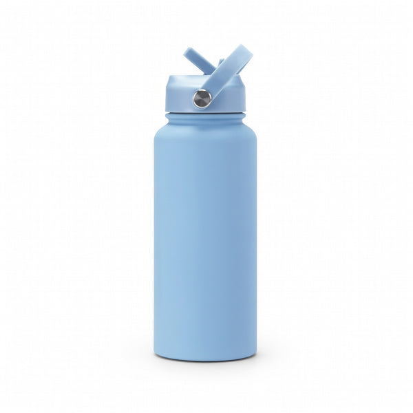 Matte Straw Lid Insulated Bottle