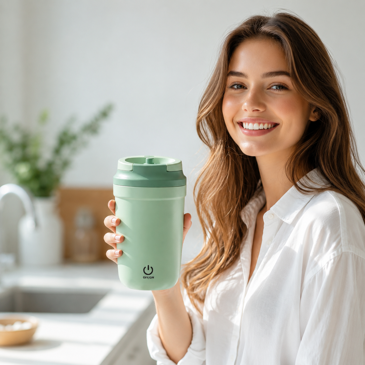 Electric Magnetic Self-Stirring Coffee Tumbler