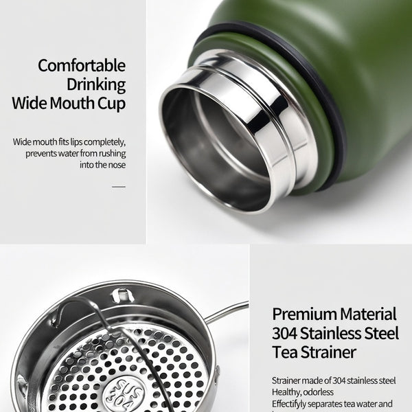 Wide Mouth Carry Handle Insulated Bottle