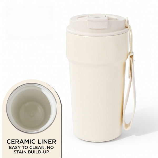 Ceramic Lined Dual-Drink Travel Tumbler 18oz