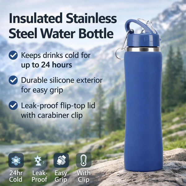 Insulated Straw Lid Water Bottle