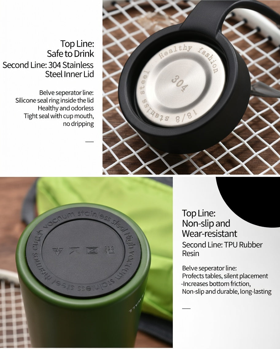 Wide Mouth Carry Handle Insulated Bottle