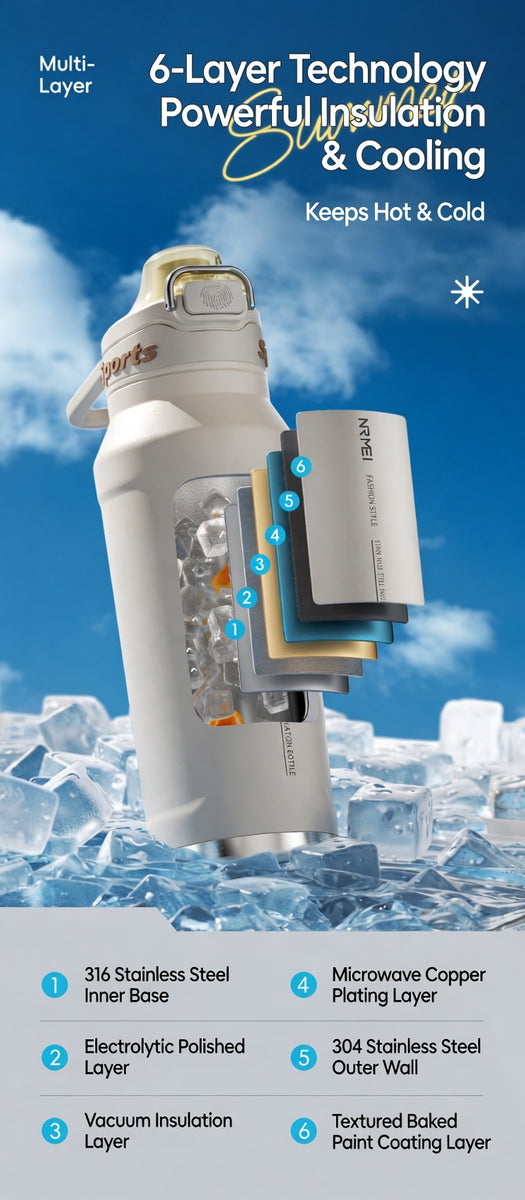 Dual-Lid Insulated Sports Bottle