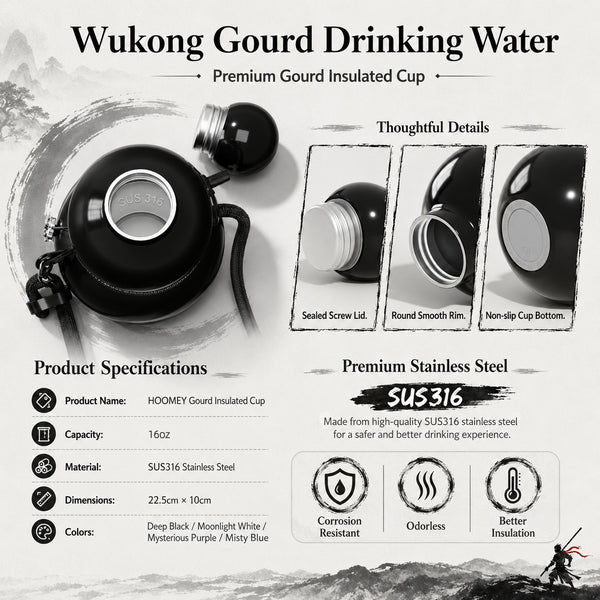 Insulated Gourd-Shaped Water Bottle 16oz