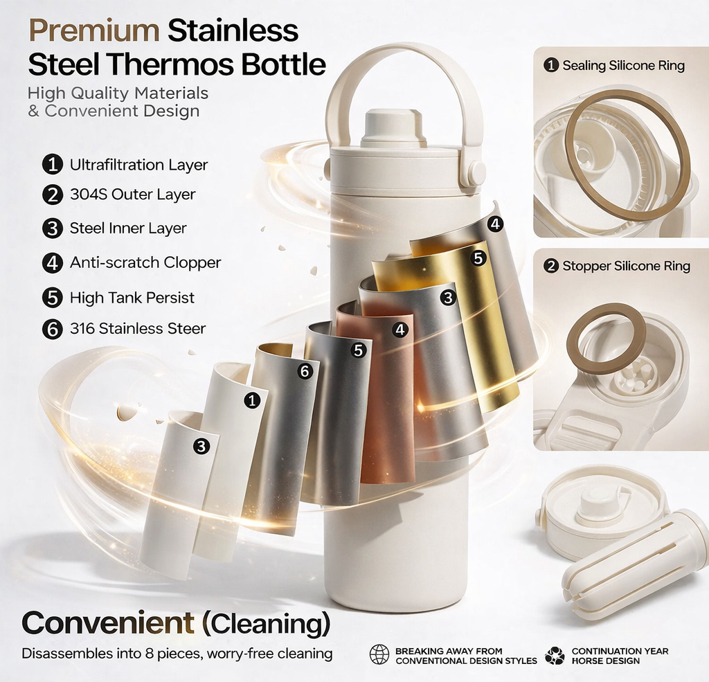Dual-Drink Carry Handle Water Bottle 25oz