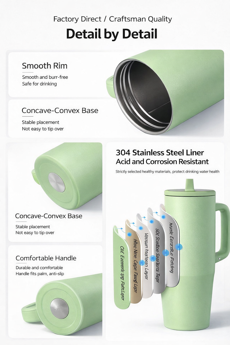 Insulated Handled Straw Tumbler