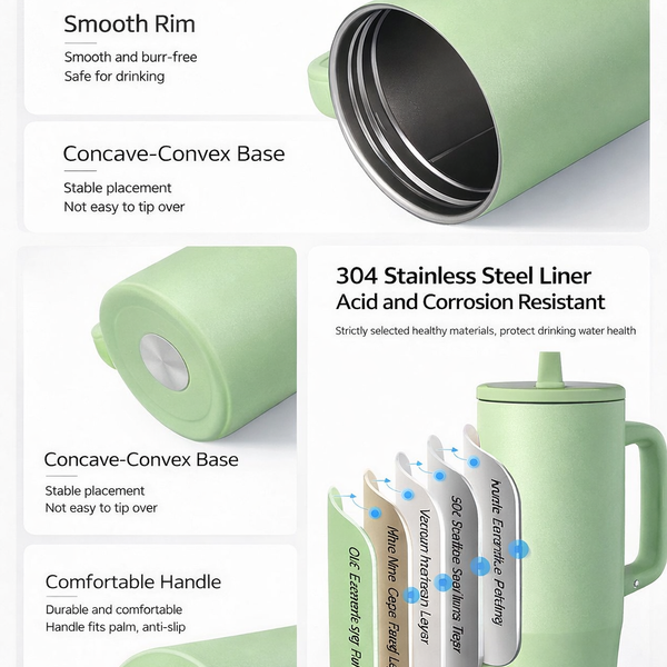 Insulated Handled Straw Tumbler