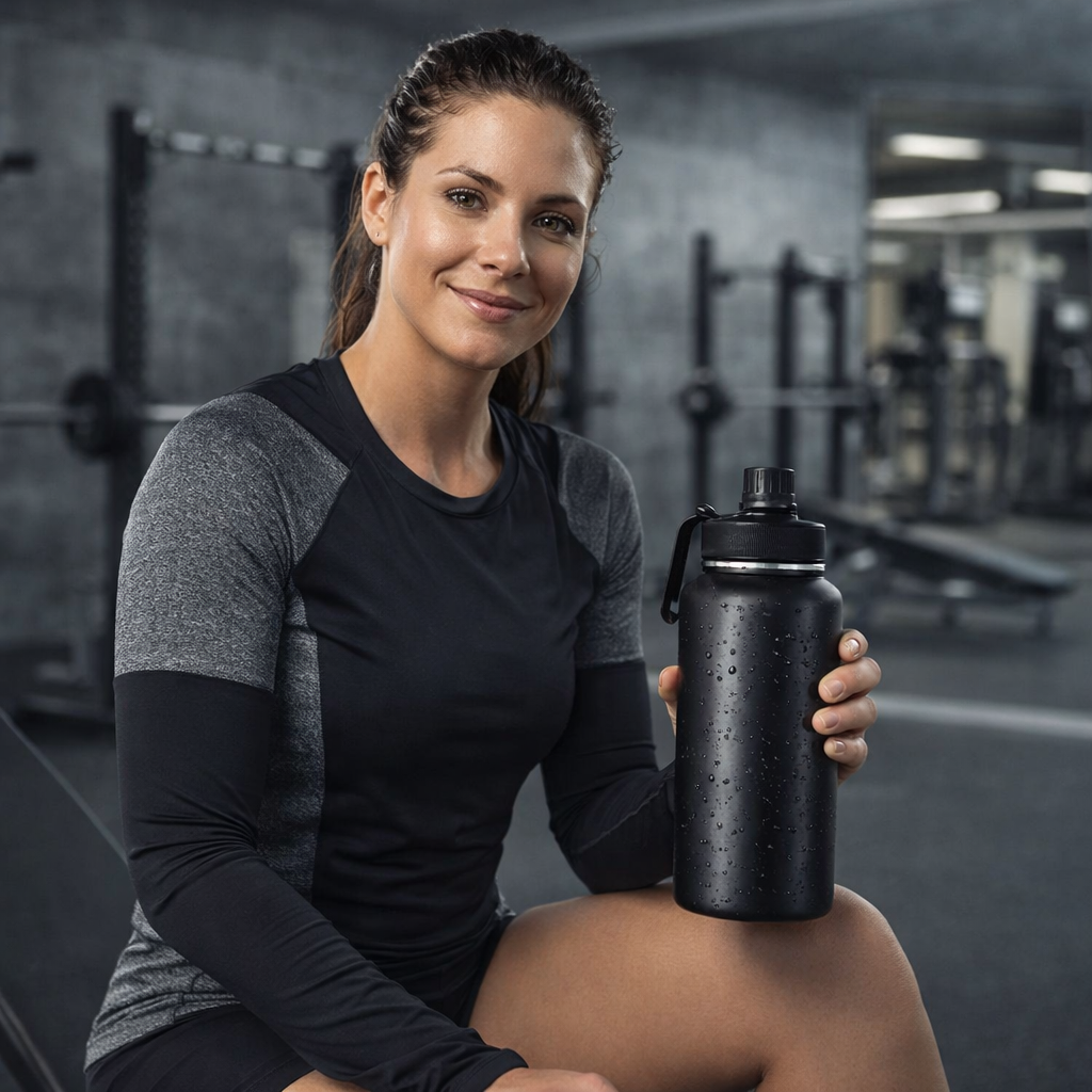 Wide Mouth Carry Handle Insulated Bottle