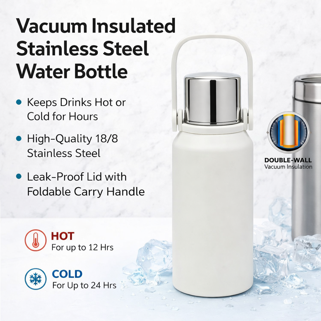 316L Stainless Steel Outdoor Water Bottle with Carry Handle