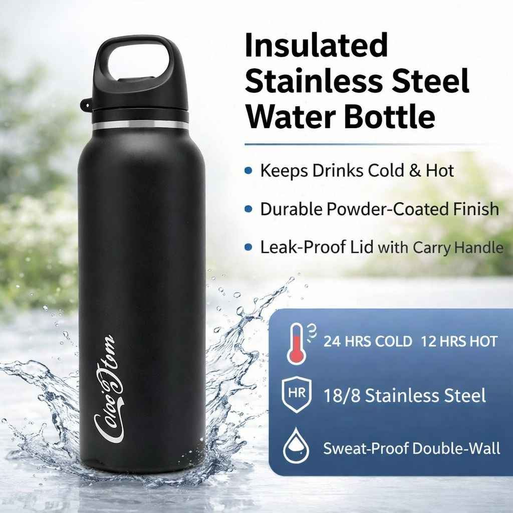 One-Touch Ceramic Lined Carry Handle Water Bottle 20oz