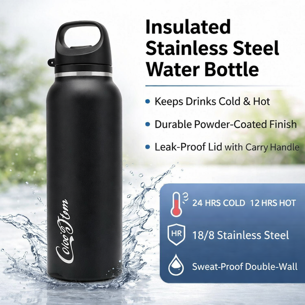 One-Touch Ceramic Lined Carry Handle Water Bottle 20oz