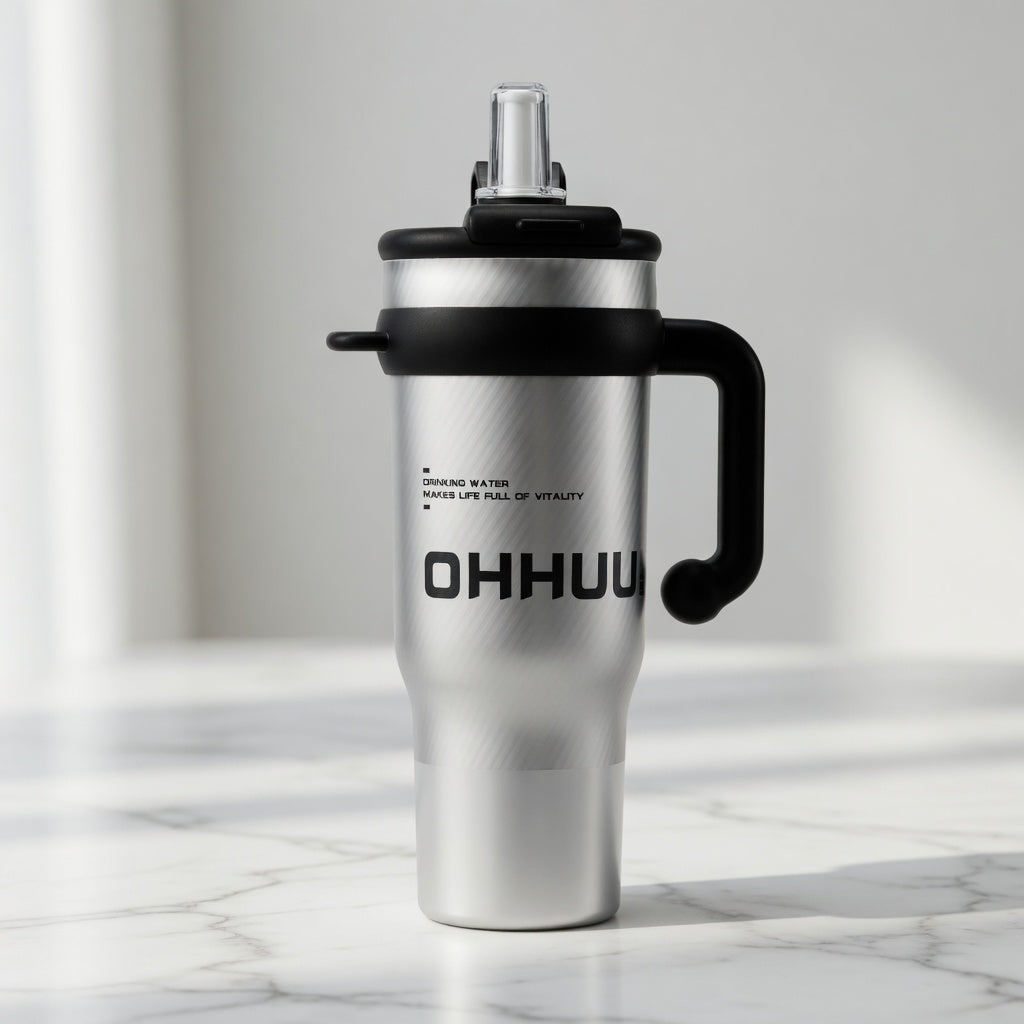 Insulated Handled Tumbler with Dual-Mode Lid 40oz
