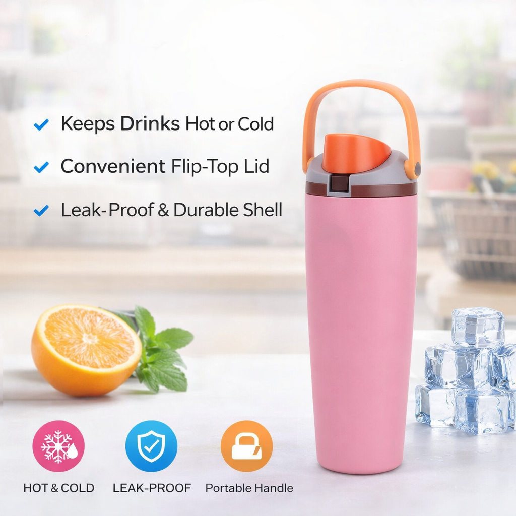 Multi-Sip Carry Handle Insulated Water Bottle