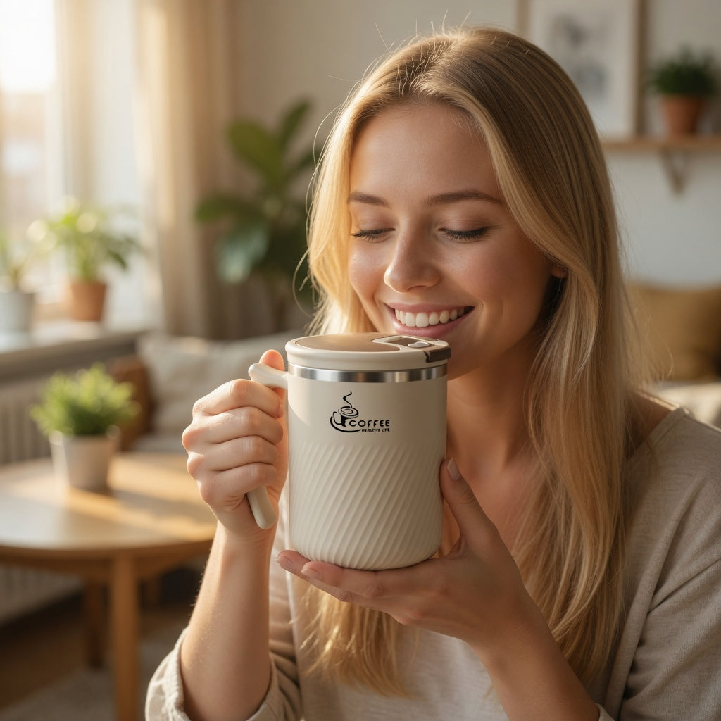 Insulated Tea Infuser Mug with Lid and Spoon 16oz