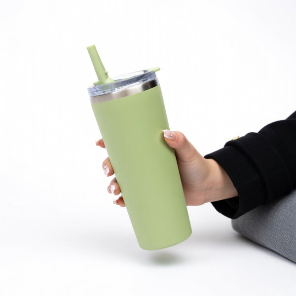 Integrated Ring Handle Straw Tumbler