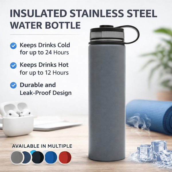 Insulated Carry Handle Water Bottle 22oz