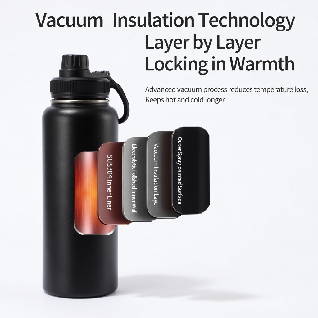 Wide Mouth Carry Handle Insulated Bottle