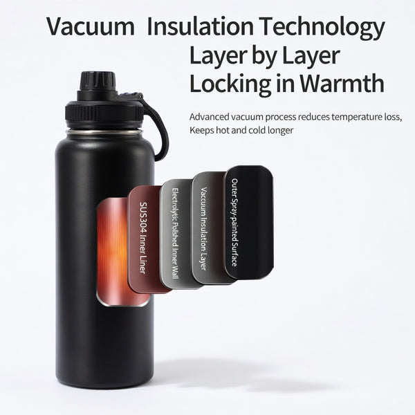 Wide Mouth Carry Handle Insulated Bottle