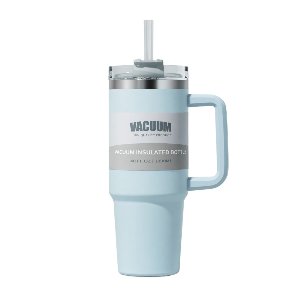 Handled Straw Lid Travel Tumbler 40oz