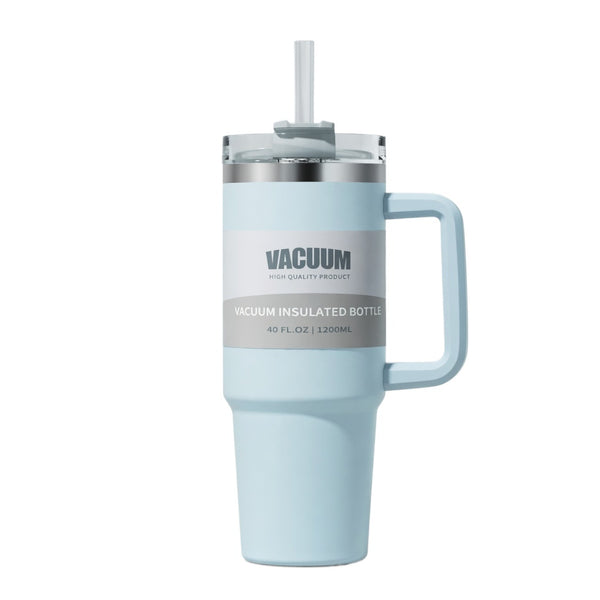 Handled Straw Lid Travel Tumbler 40oz