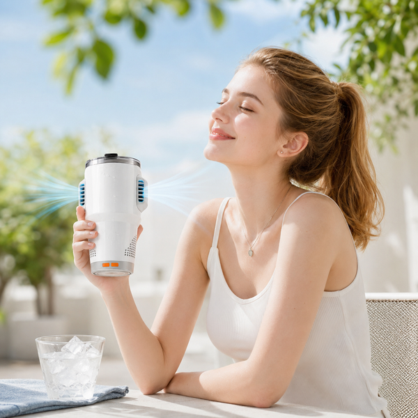 Smart Air-Conditioning Carry Handle Water Bottle 20oz - 40-Min Runtime